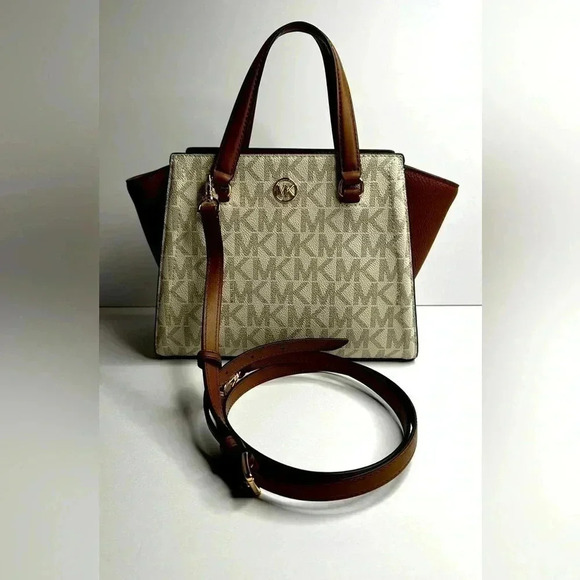 Michael Kors Freya Vanilla / Lugg Satchel 328.00$ - Picture 1 of 12